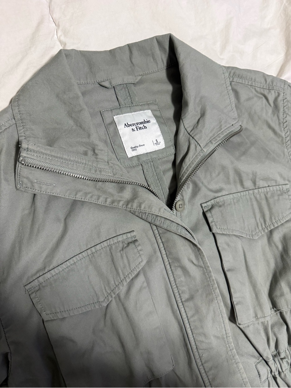 Abercrombie & Fitch Women's Sage Gray Utility Jacket